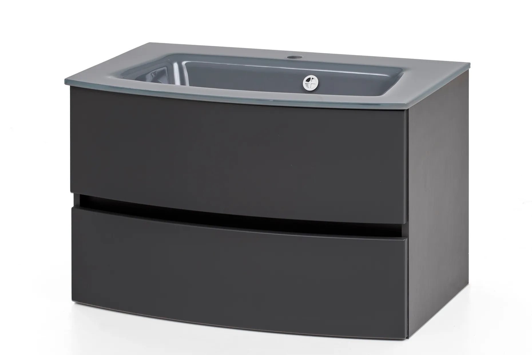 Waschtischunterschrank Kornel 80cm grau Waschtisch - graphitgrau