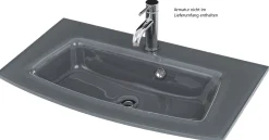 Waschtischunterschrank Kornel 80cm grau Waschtisch - graphitgrau