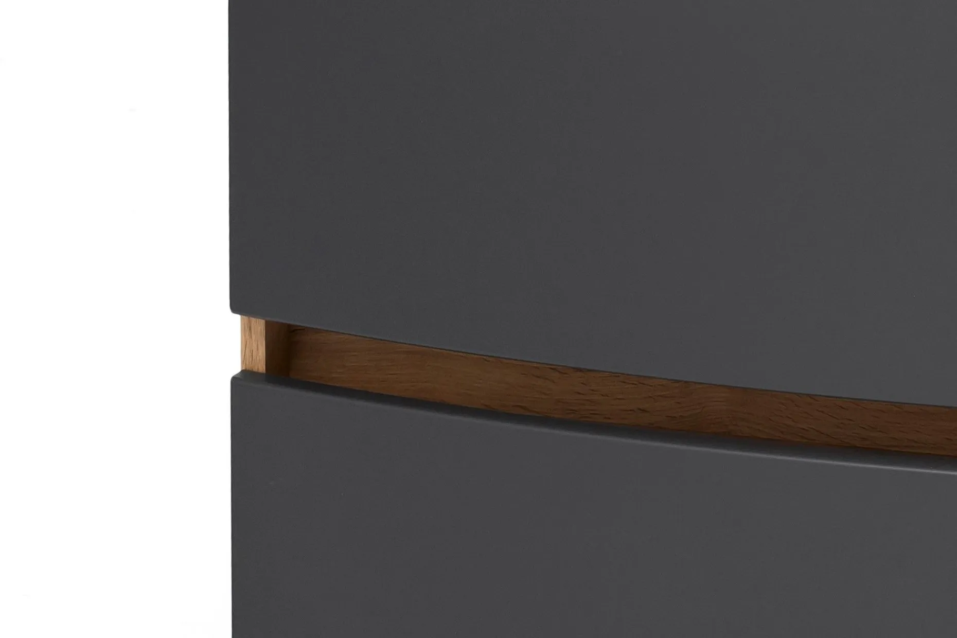 Waschtischunterschrank Kornel 80cm grau Waschbecken - Eiche/mattgrau