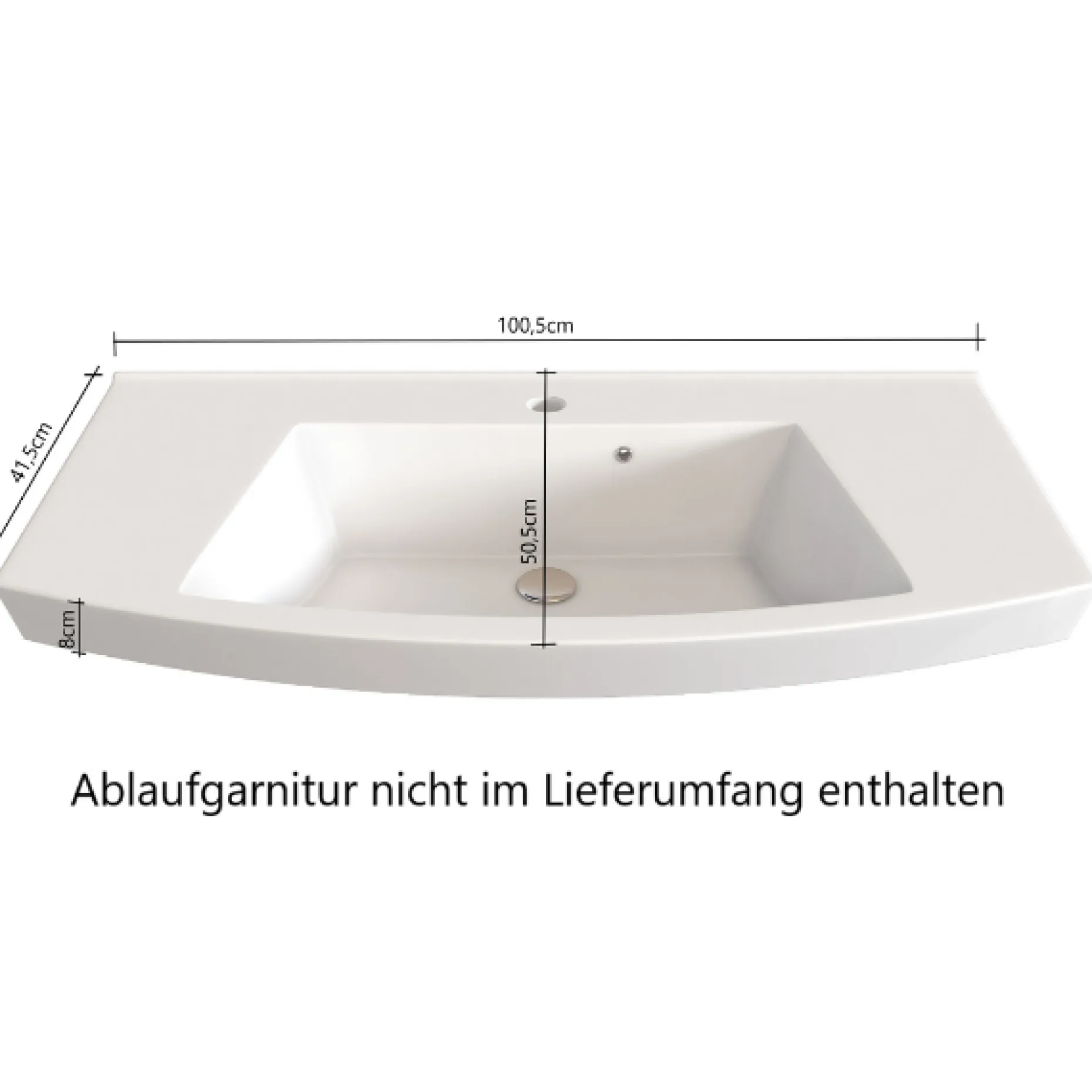 Waschtischunterschrank Malvo 100cm 2 Schubladen - Eiche/schwarz