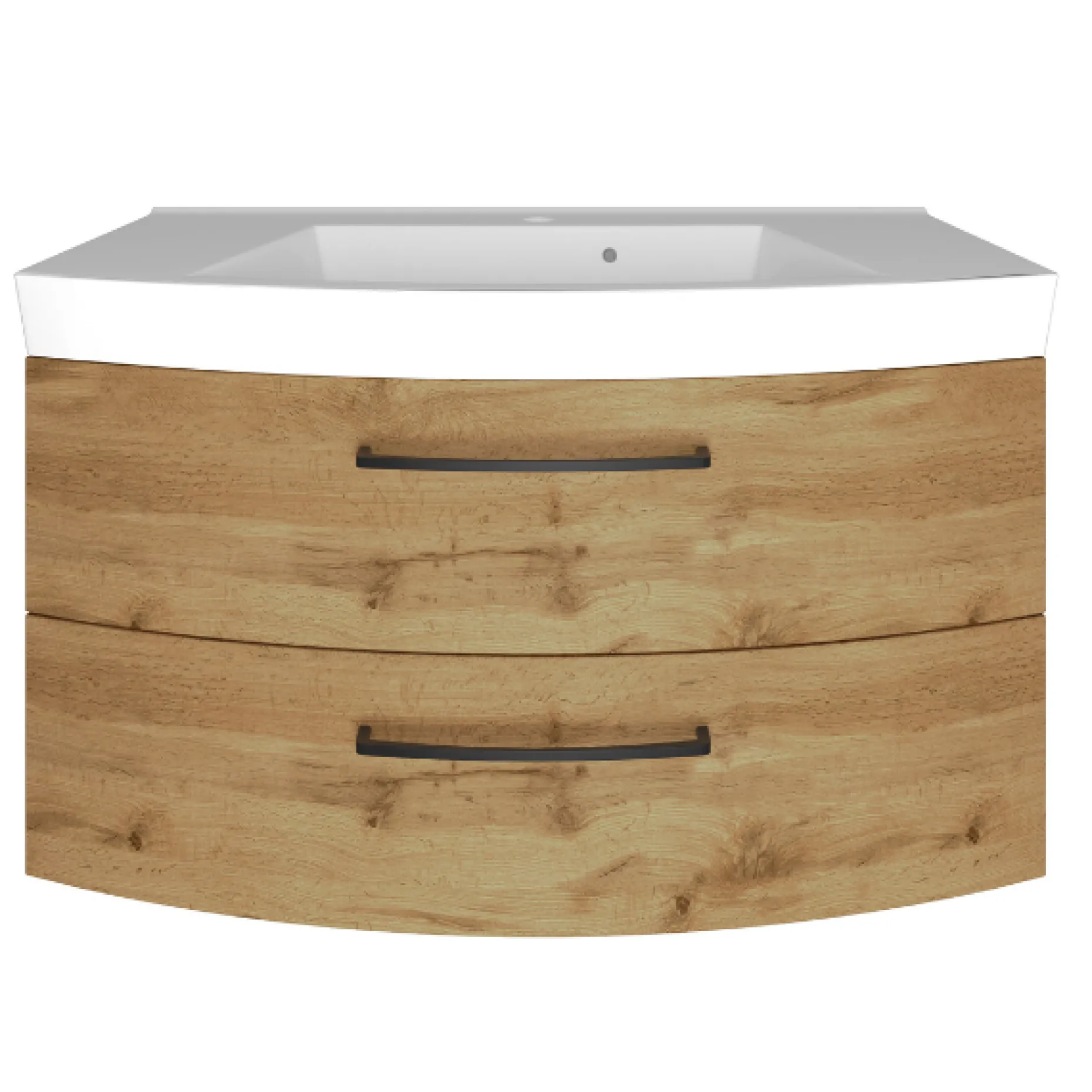 Waschtischunterschrank Malvo 100cm 2 Schubladen - Eiche/schwarz