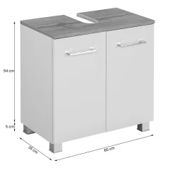 Waschtischunterschrank Pares 60cm 2 Schubladen - graphit/wotan eiche