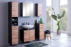 Waschtischunterschrank Pares 60cm 2 Schubladen - graphit/wotan eiche