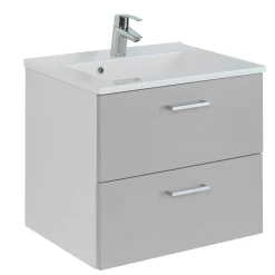 Waschtischunterschrank Ricca 60cm 2 Schubladen - weiß/hellgrau