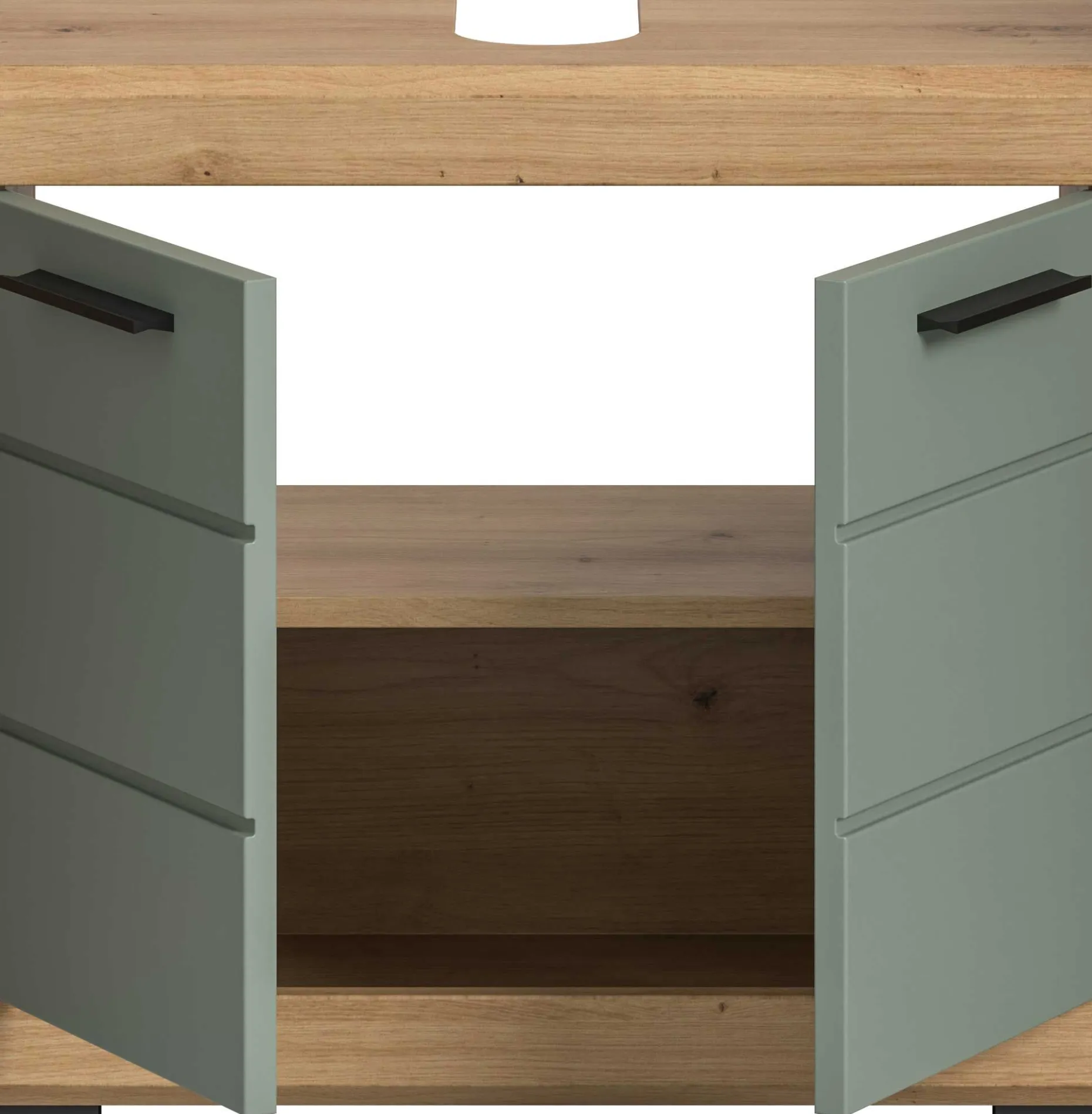 Waschtischunterschrank Scout Xonox - Sage Grün Artisan Eiche - 60x56x34 cm
