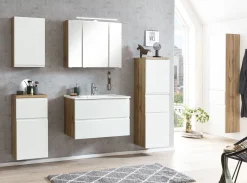 Waschtischunterschrank Varese | 80 x 47 x 56 cm | Wotan Oak / Design weiß