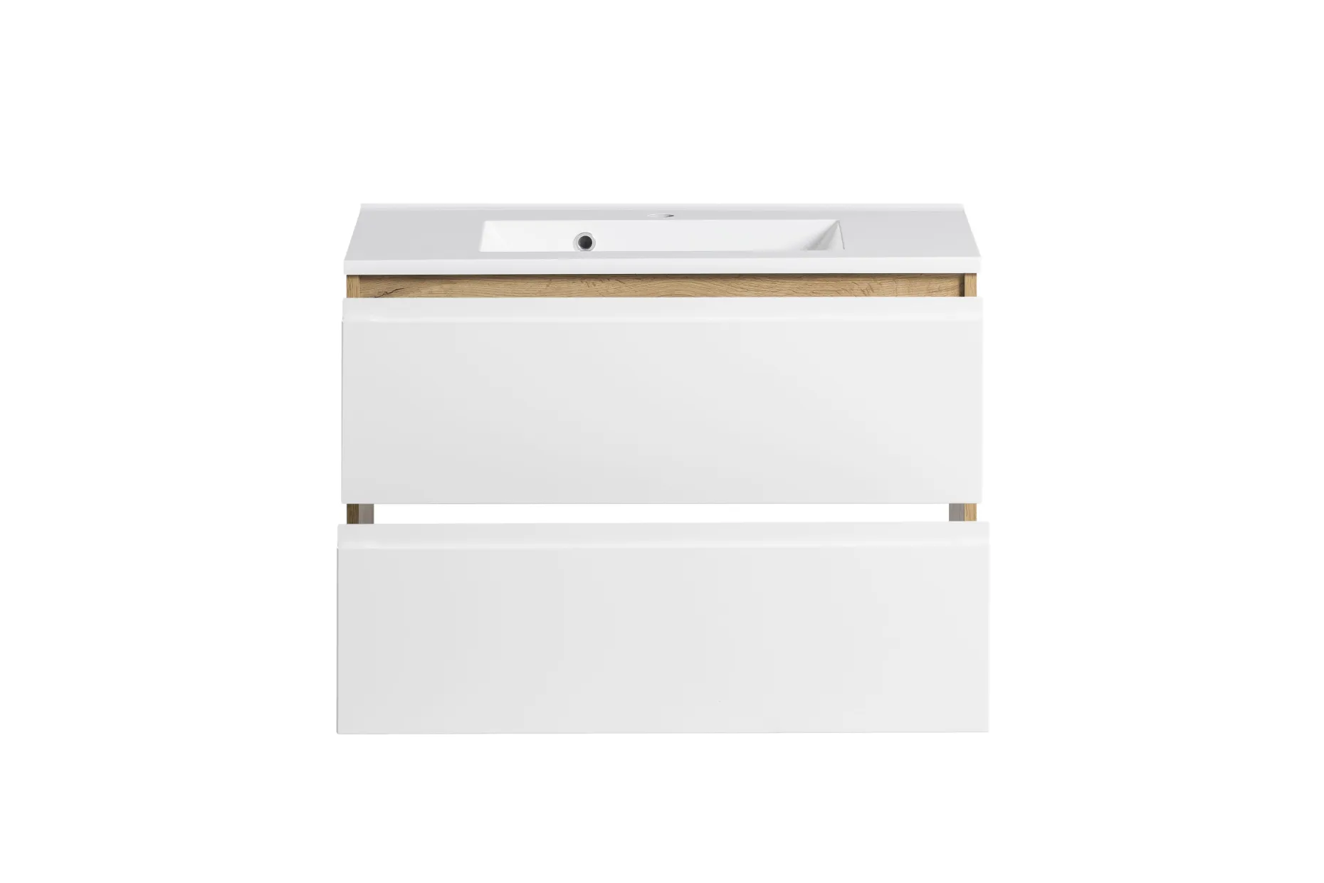 Waschtischunterschrank Varese | 80 x 47 x 56 cm | Wotan Oak / Design weiß