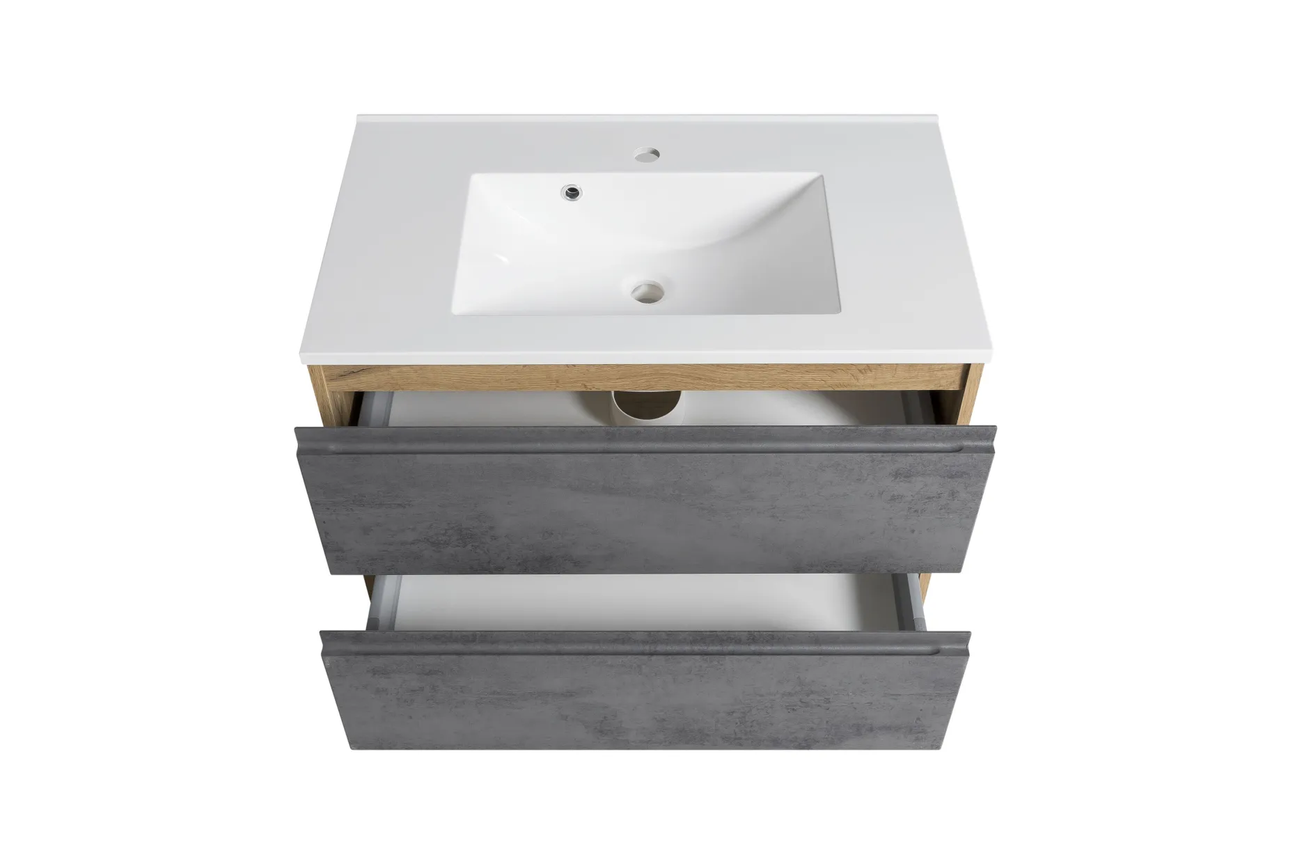 Waschtischunterschrank Varese | 80 x 47 x 56 cm | Eiche Wotan / Betondesign