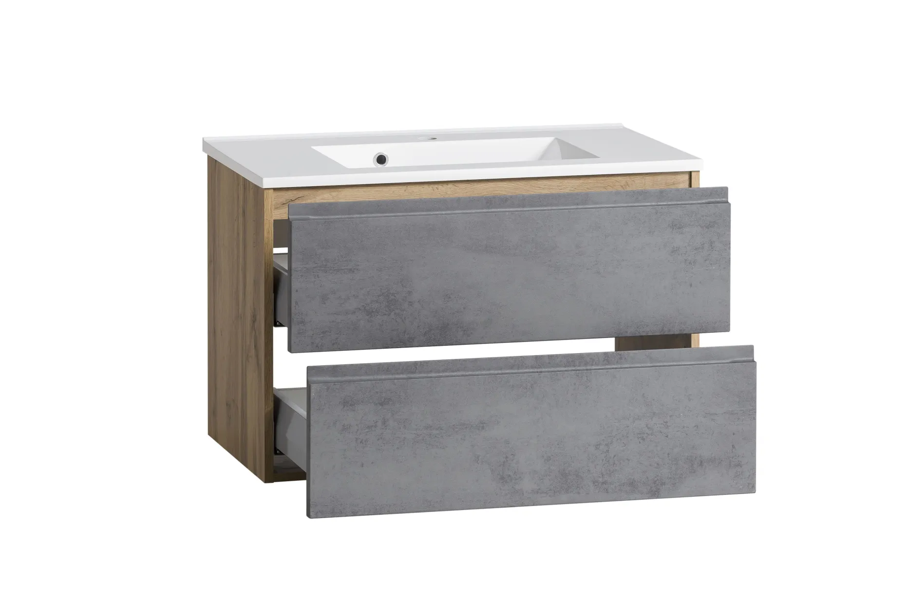 Waschtischunterschrank Varese | 80 x 47 x 56 cm | Eiche Wotan / Betondesign