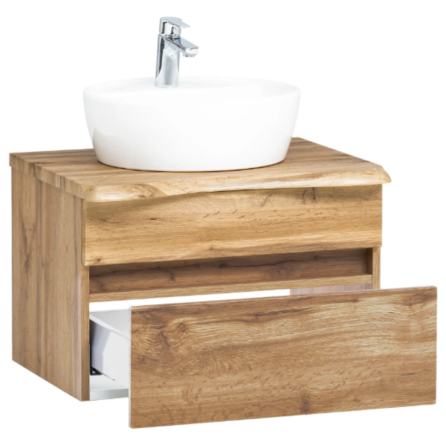 Waschtischunterschrank Vikas 61cm 2 Schubladen - Eiche