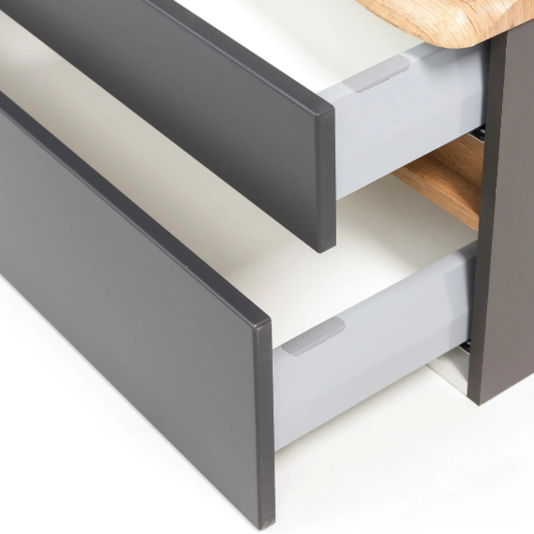 Waschtischunterschrank Vikas 61cm 2 Schubladen - anthrazit/eick