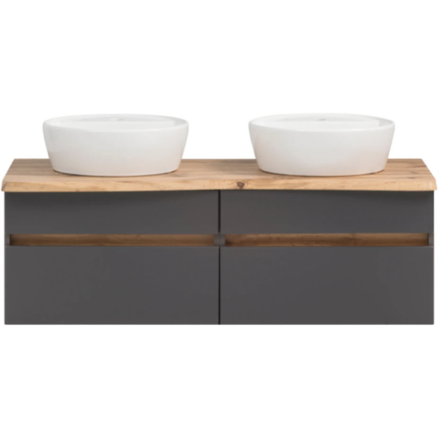 Waschtischunterschrank Vikas 121cm 4 Schubladen - anthrazit/gelb