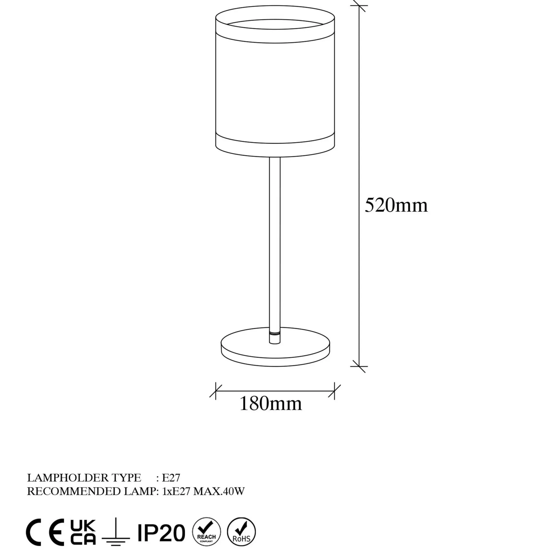 Emob Way Tischlampe | METALLGEHÄUSE | Schwarz, Weiß