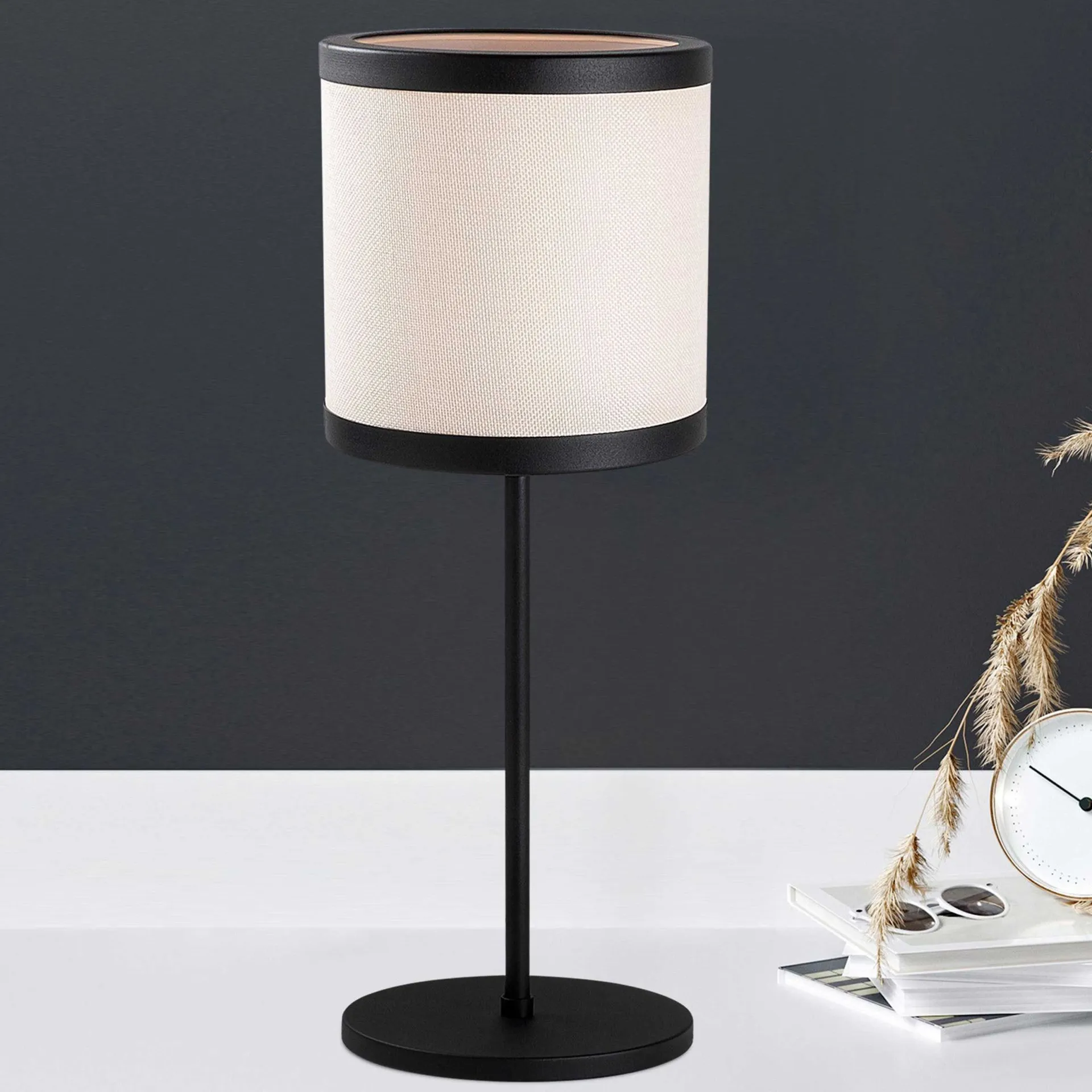 Emob Way Tischlampe | METALLGEHÄUSE | Schwarz, Weiß