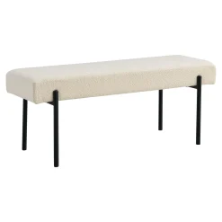 House Nordic e Bouclé-Bank mit schwarzen Beinen - 100x36x42,5 cm