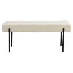 House Nordic e Bouclé-Bank mit schwarzen Beinen - 100x36x42,5 cm