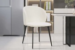 Rousseau er Bouclé-Stuhl Toledo | Metallbeine | H80 x B51 x T55 cm