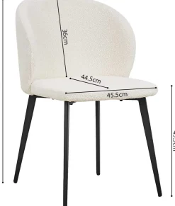 Rousseau er Bouclé-Stuhl Toledo | Metallbeine | H80 x B51 x T55 cm