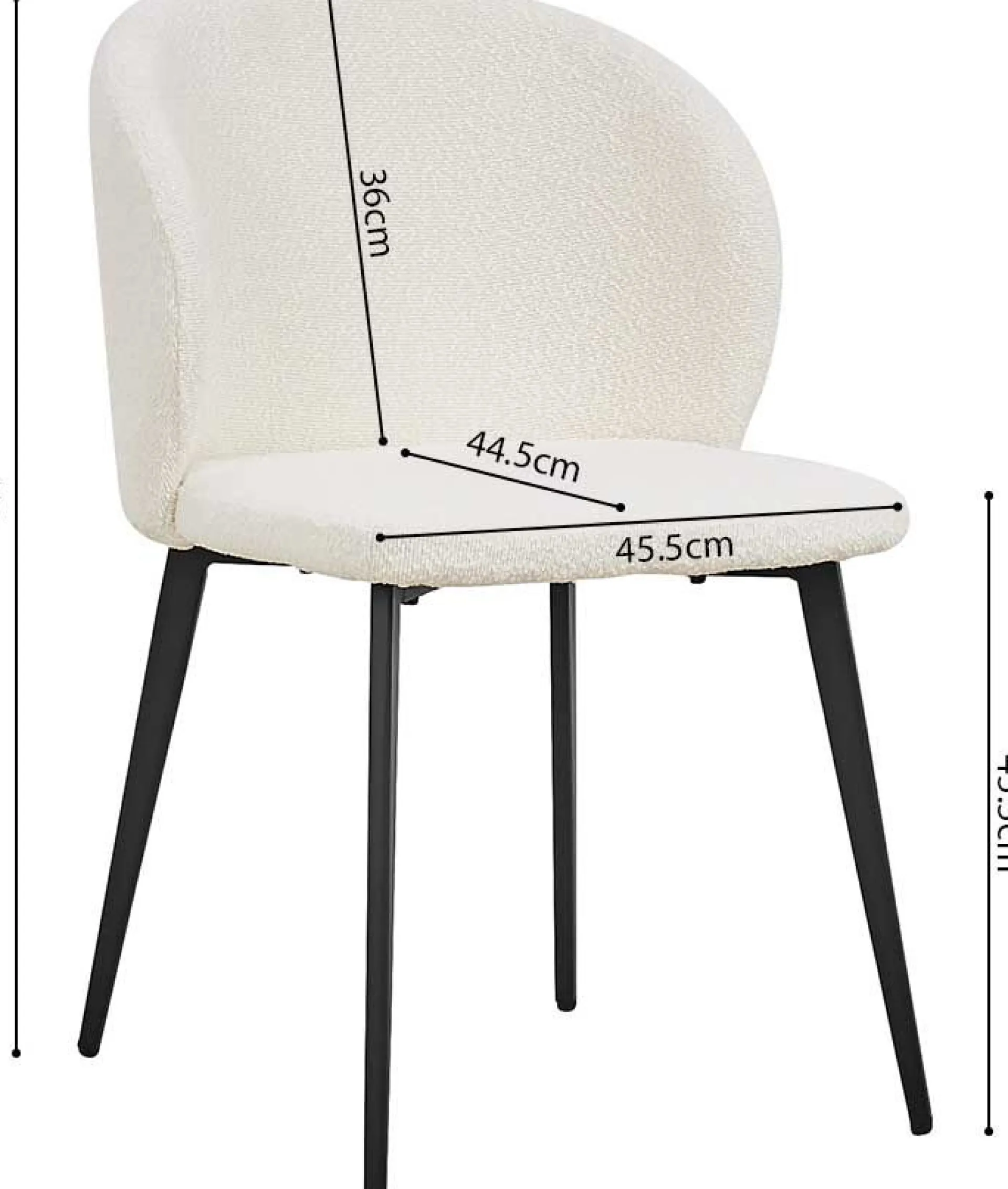 Rousseau er Bouclé-Stuhl Toledo | Metallbeine | H80 x B51 x T55 cm