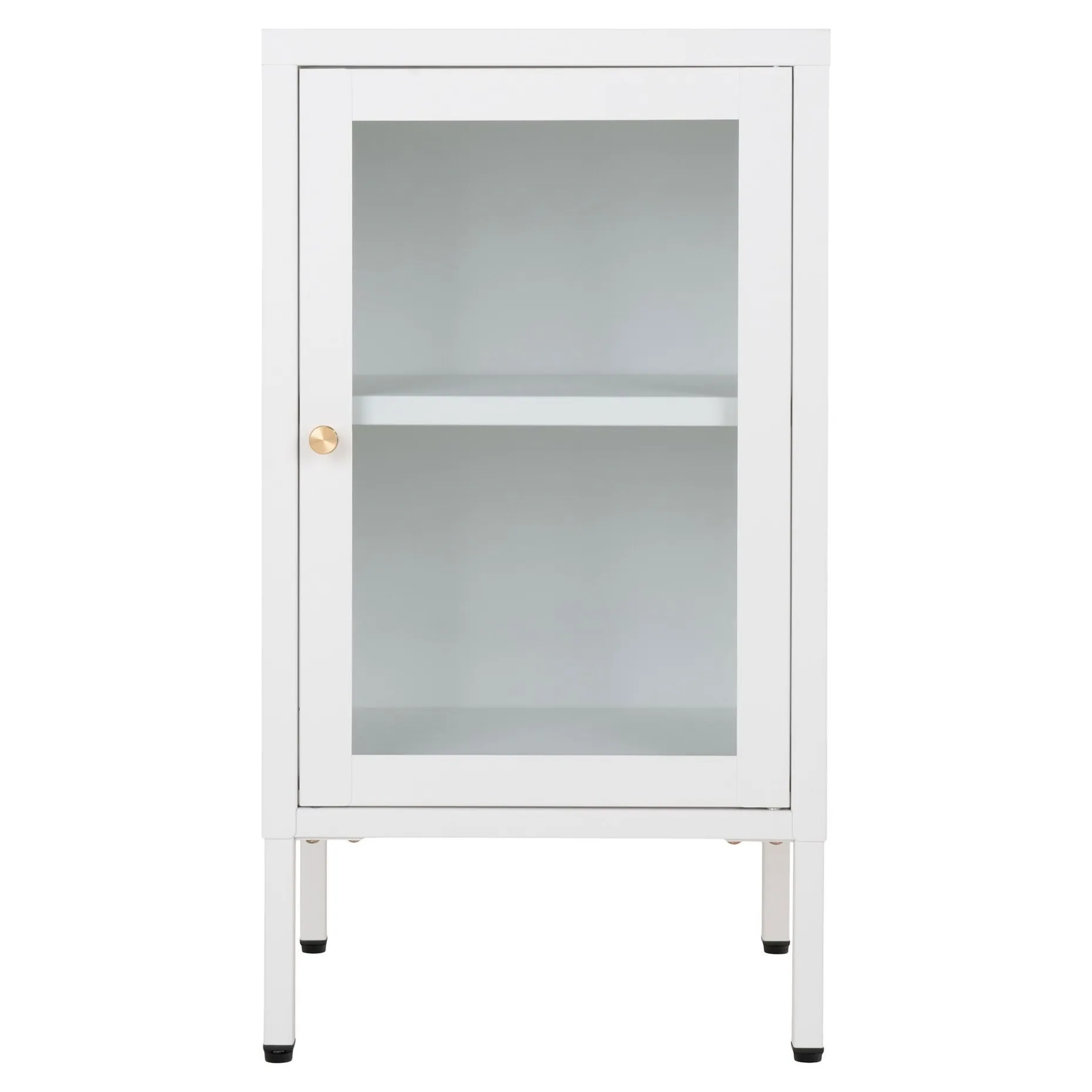 Weißer Dalby-Schrank mit Glastür