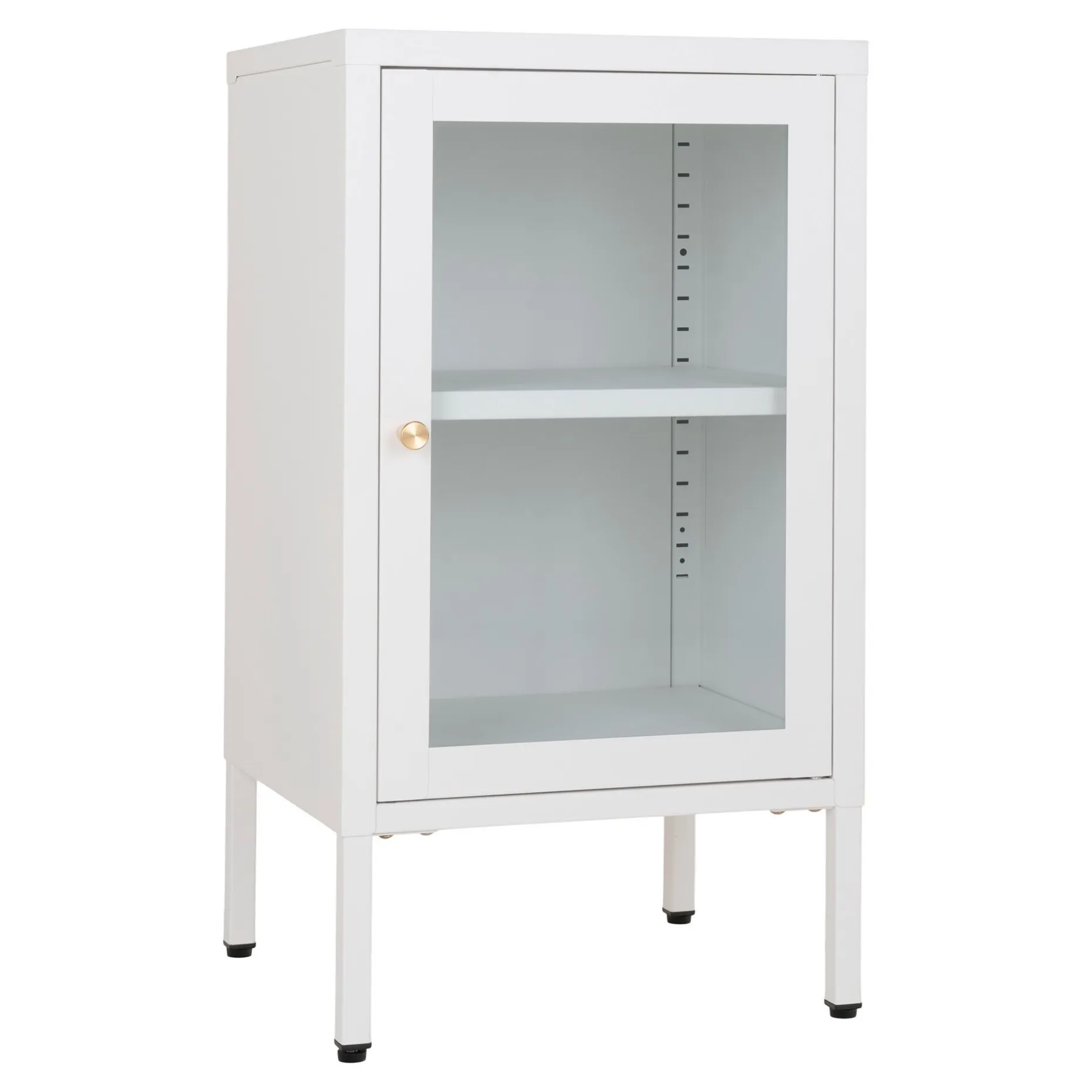Weißer Dalby-Schrank mit Glastür