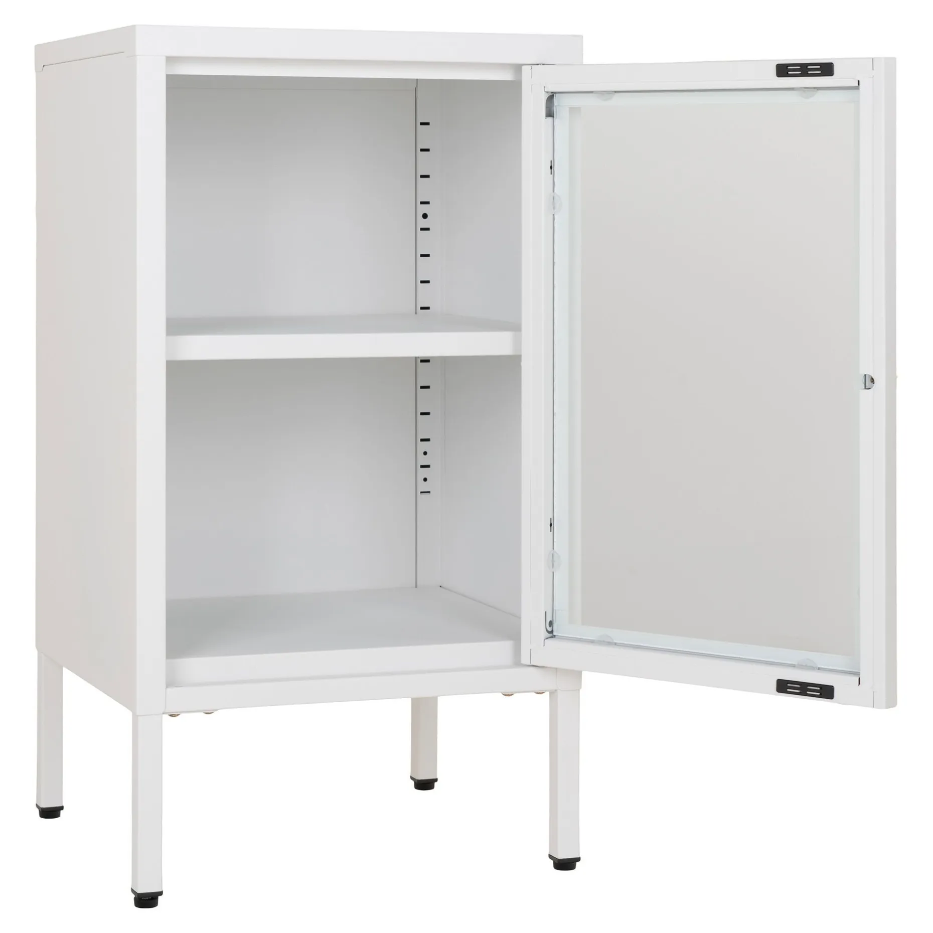 Weißer Dalby-Schrank mit Glastür