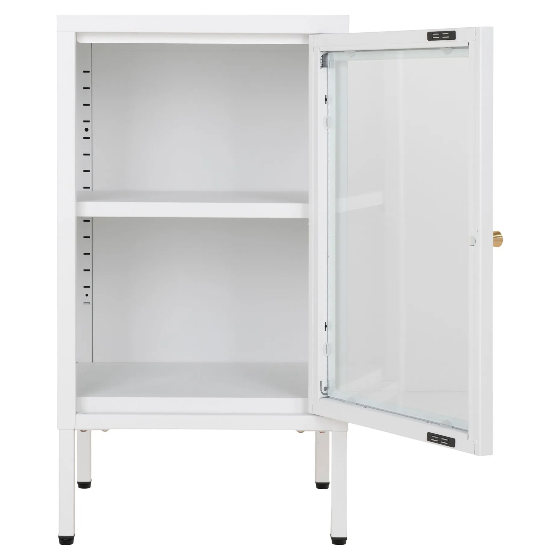 Weißer Dalby-Schrank mit Glastür