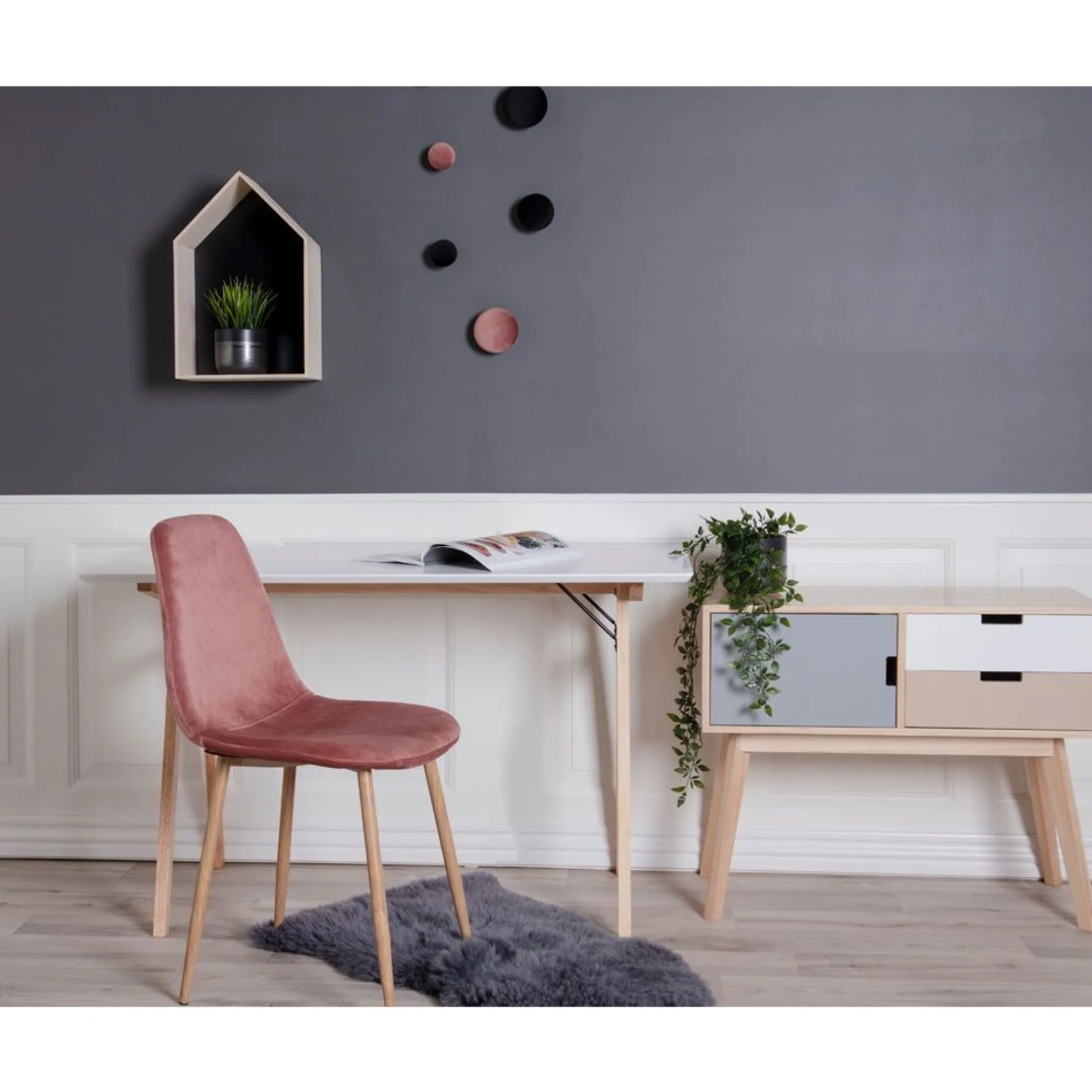 House Nordic er Vojens-Schreibtisch - 120x60x75 cm | MDF, Rubberwood