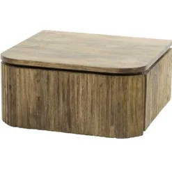 WelleNachttisch - Farbe Mango-Sand massiv