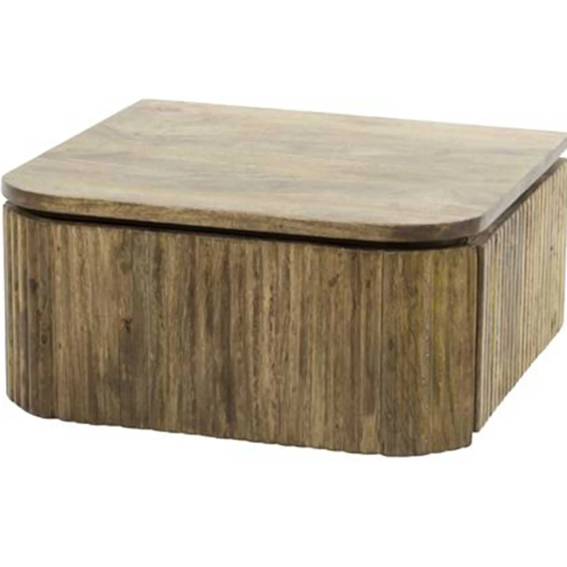 WelleNachttisch - Farbe Mango-Sand massiv