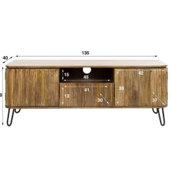 Welle TV-Schrank sandfarbenes massives Mangoholz