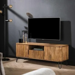 Welle TV-Schrank sandfarbenes massives Mangoholz