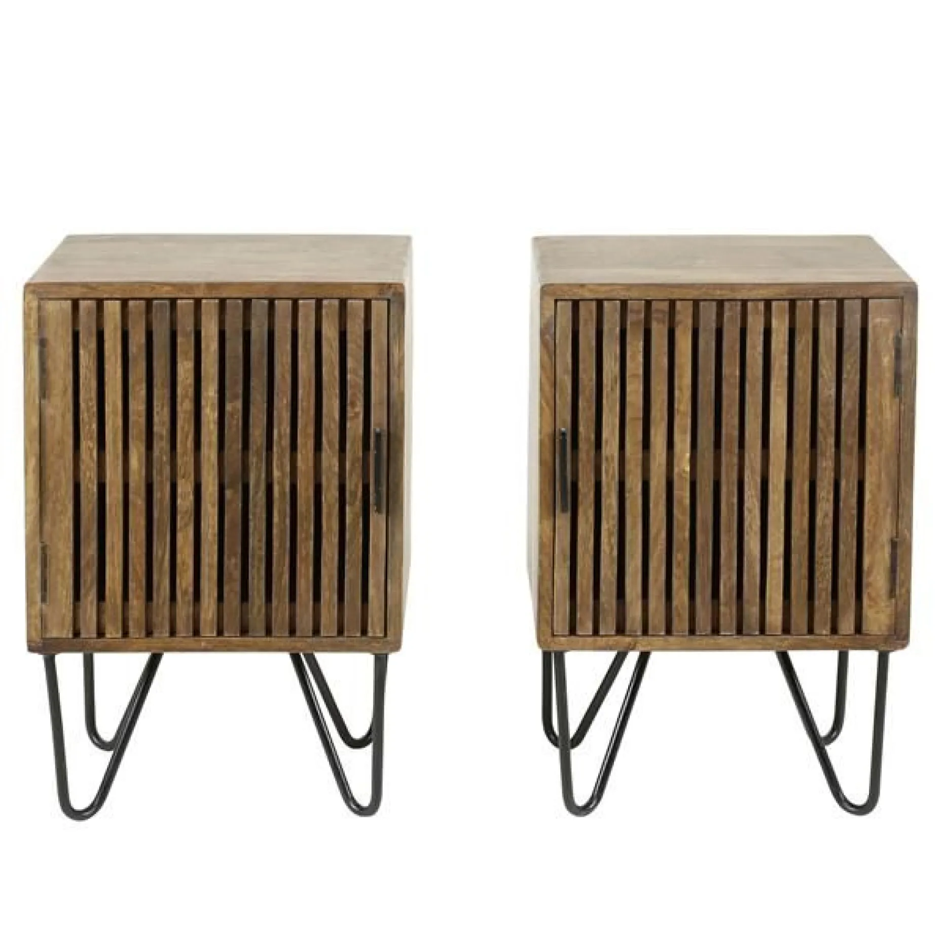 Wes Set aus 2 Nachttischen 40x30 cm - Mangoholz sand