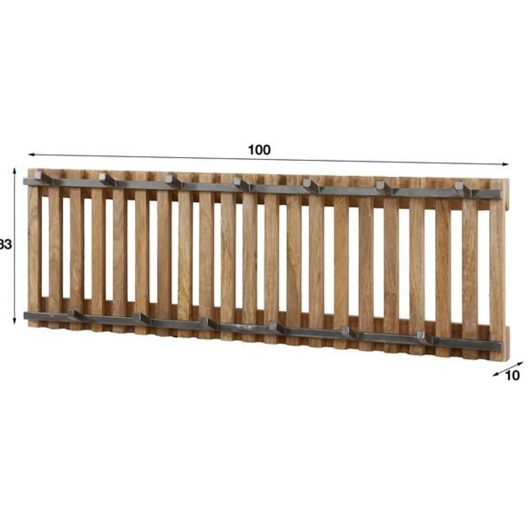 Wes Wandgarderobe 13 Haken - Mangoholz geschliffen