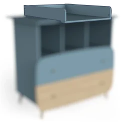 Wickeltisch für Kommode Firmiana | 96 x 71,7 x 11,5 cm | Blau