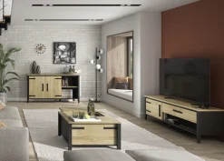 Gautier - Gami Wohnzimmerset Cork | Couchtisch, TV-Schrank, Sideboard | Gold Oak Design
