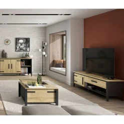Gautier - Gami Wohnzimmerset Cork | Couchtisch, TV-Schrank, Sideboard | Gold Oak Design