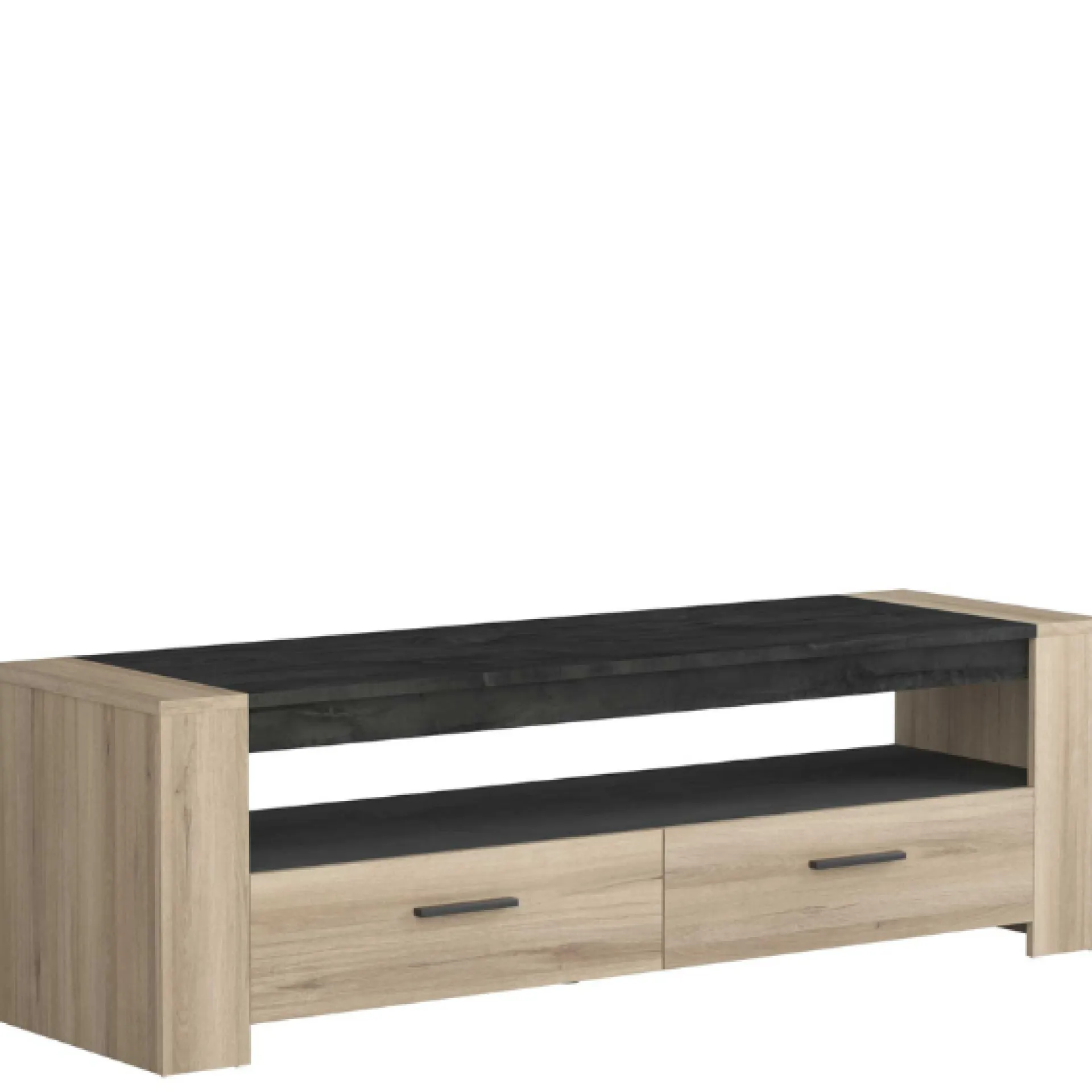 CBA Wohnzimmer Shane-Kronberg Eiche/Sidewalk schwarz
