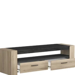 CBA Wohnzimmer Shane-Kronberg Eiche/Sidewalk schwarz