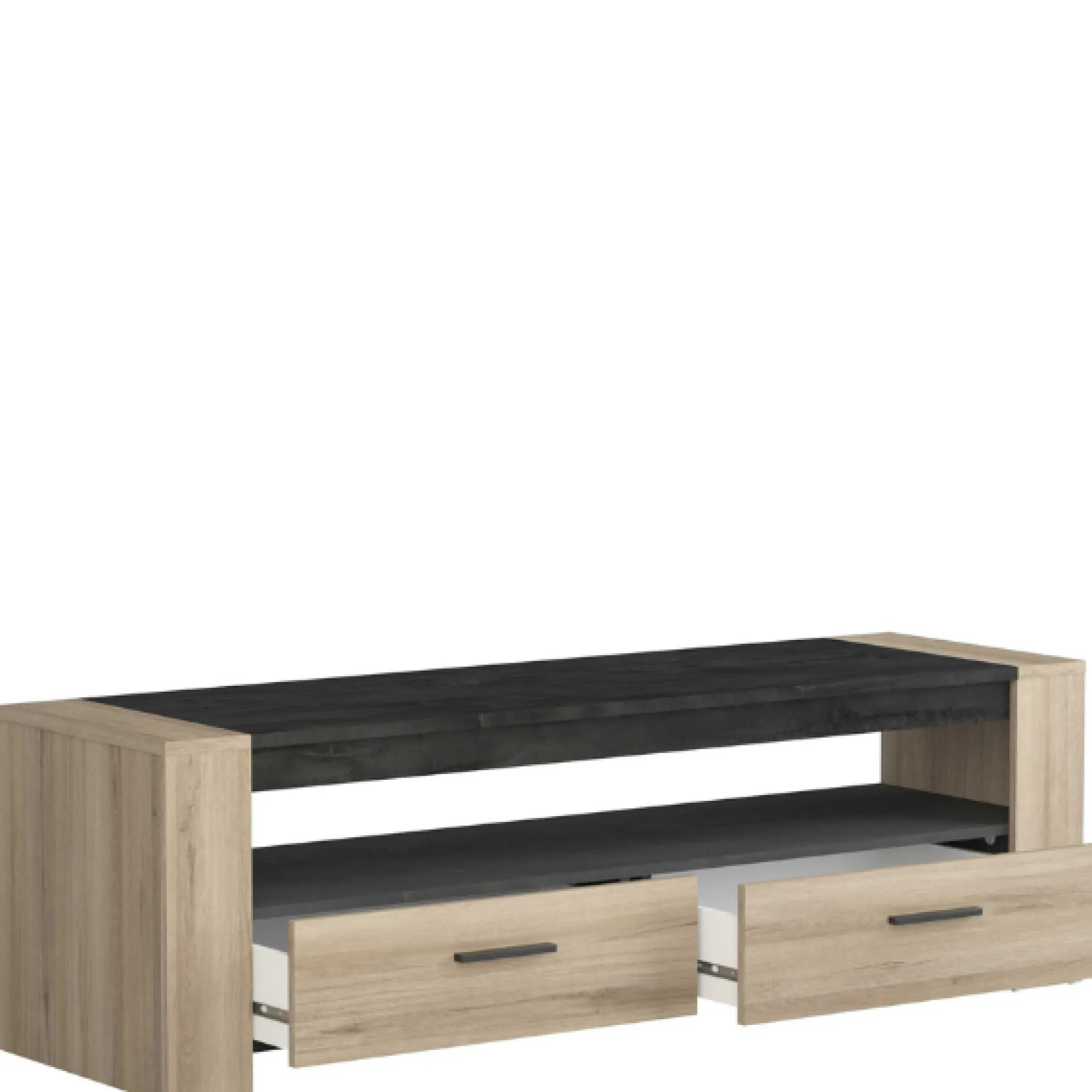 CBA Wohnzimmer Shane-Kronberg Eiche/Sidewalk schwarz