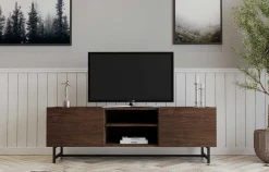 Wood TV-Ständer | METALLRAHMEN | Walnuss