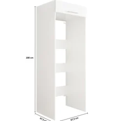 Wäscheschrank Laundreezy | 68 x 68 x 200 cm | Weiß