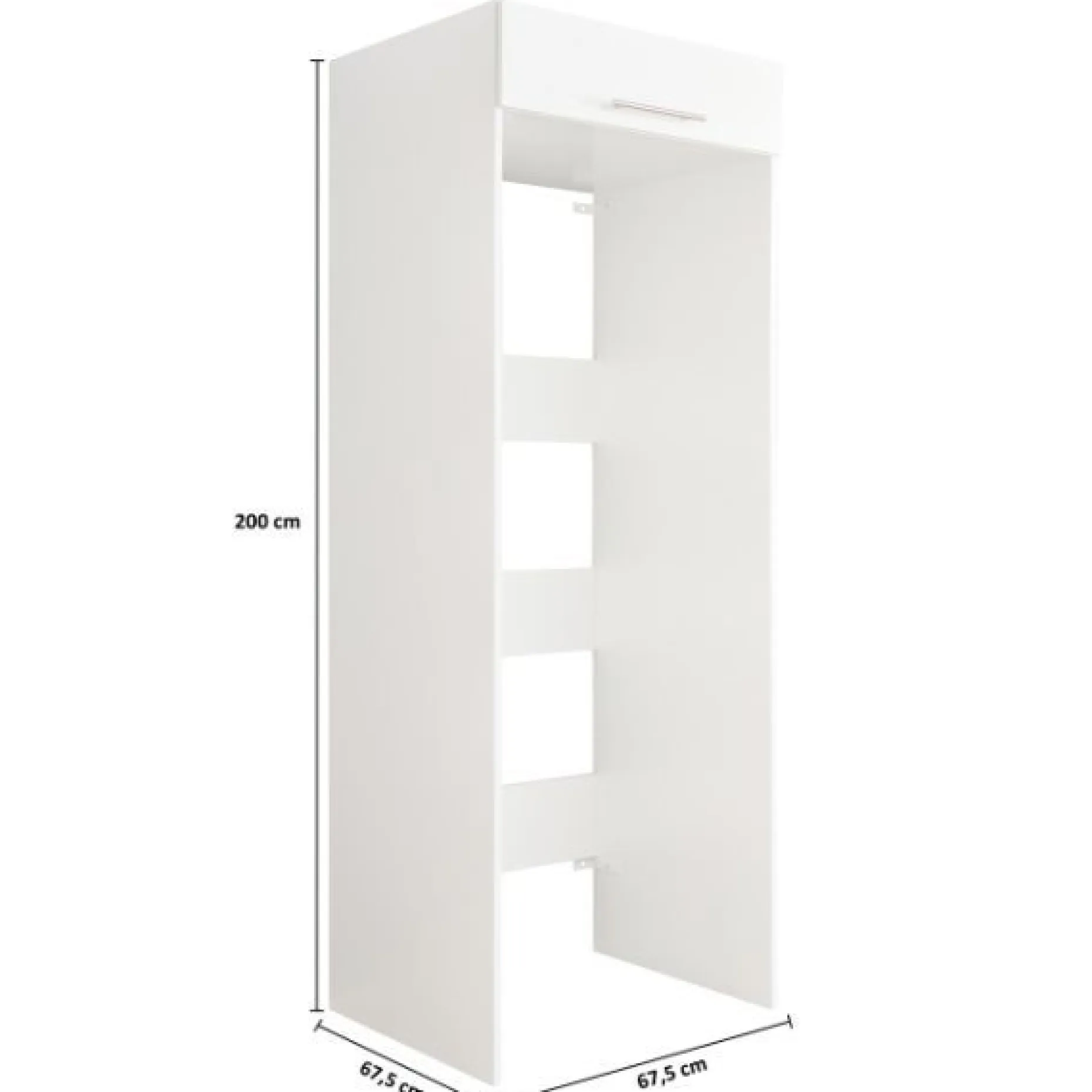 Wäscheschrank Laundreezy | 68 x 68 x 200 cm | Weiß