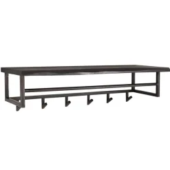 YucaRegalständer 6 Haken -schwarzes massives Akazienholz