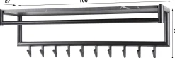 Zeitgenössische Garderobe mit 10 Haken und Hutablage