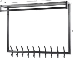 Zeitgenössische Garderobe mit 20 Haken und Hutablage
