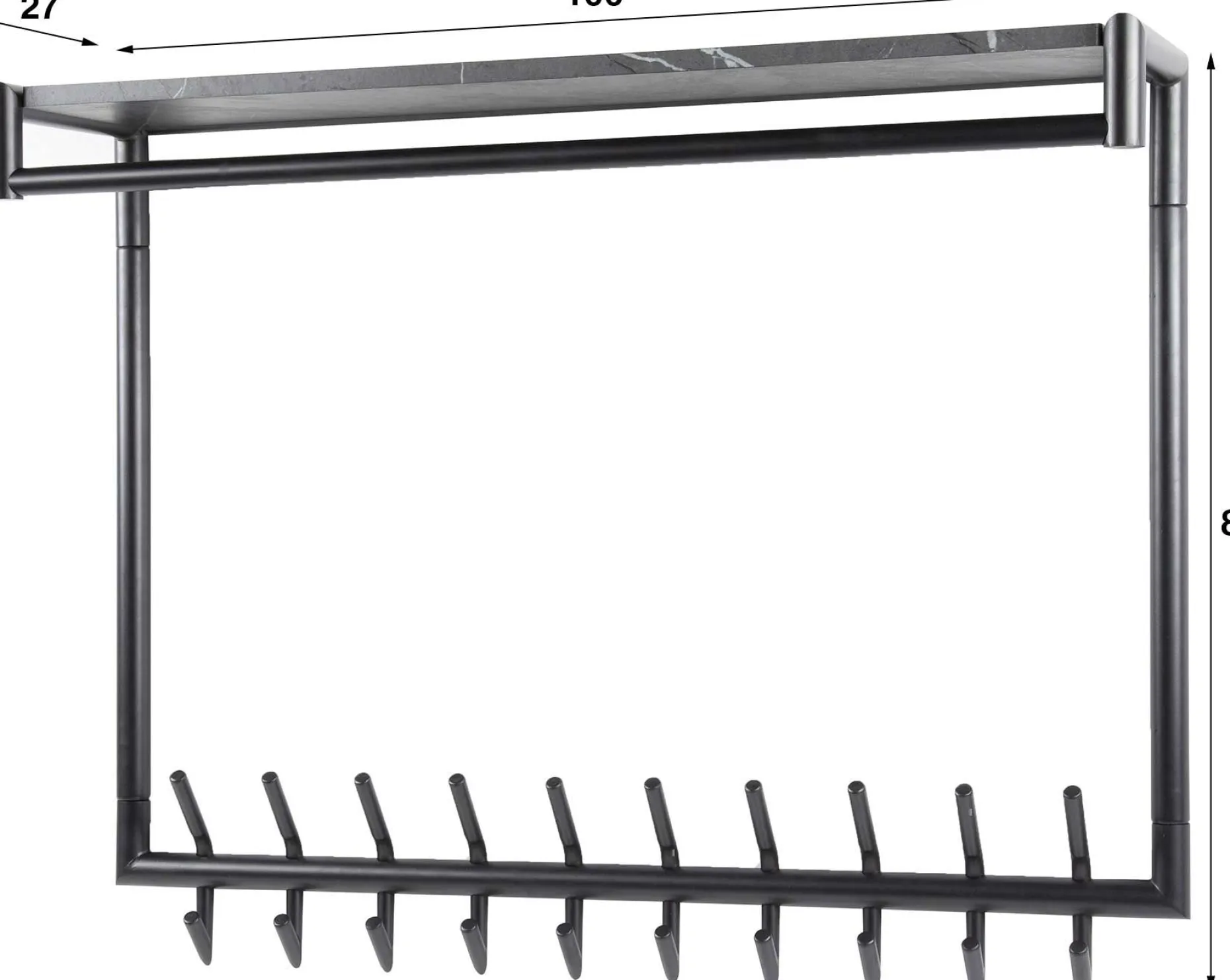 Zeitgenössische Garderobe mit 20 Haken und Hutablage
