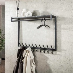 Zeitgenössische Garderobe mit 20 Haken und Hutablage