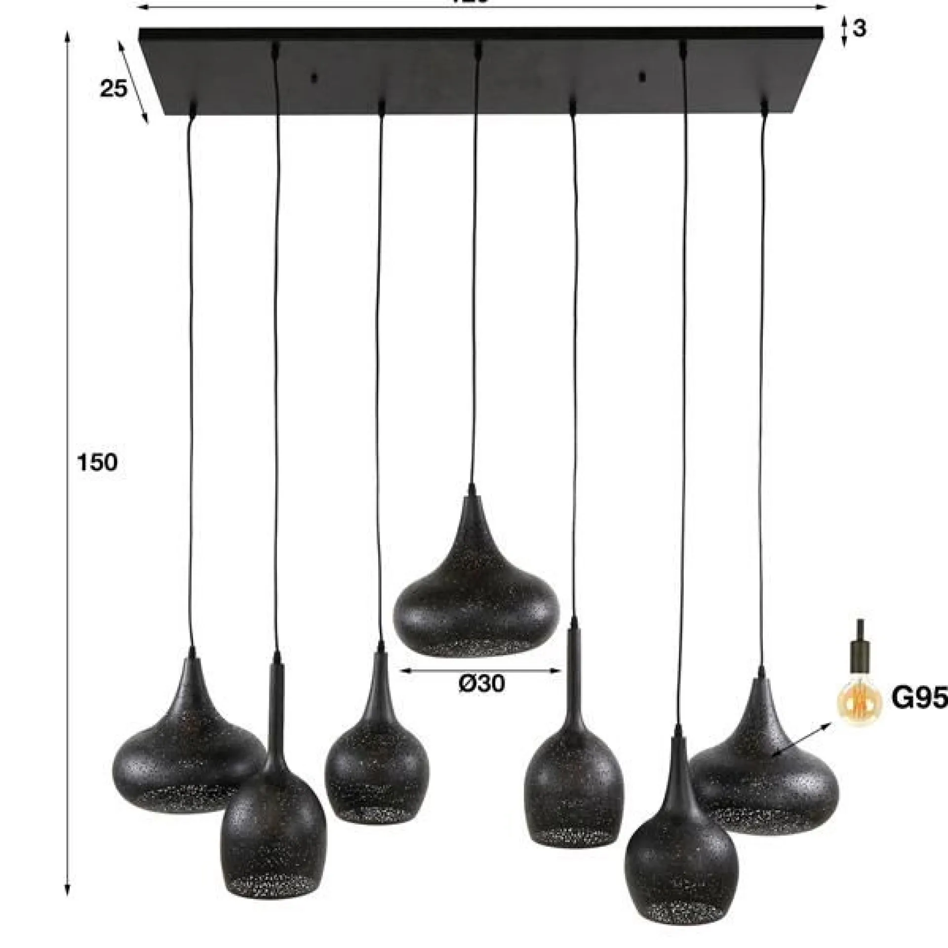 Emob Zeppos Hängeleuchte 120 cm-Artic