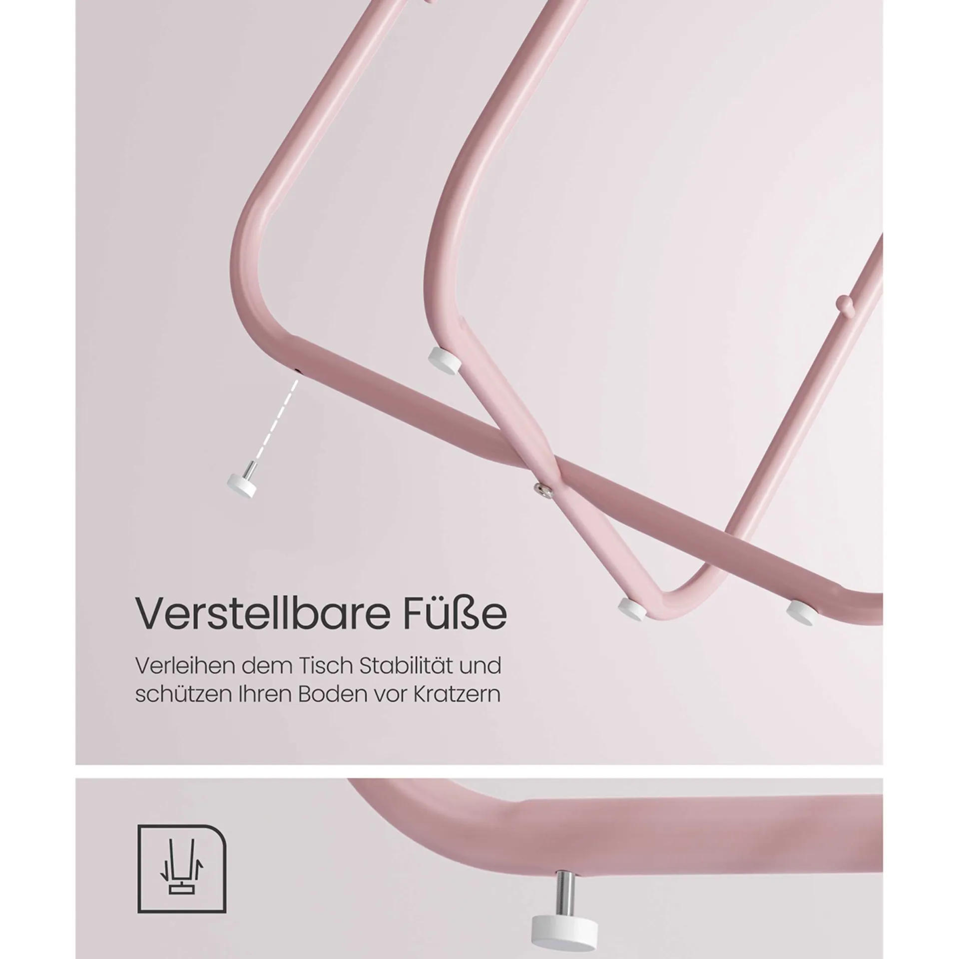 Vasagle Zoë Beistelltisch mit Korb ø45cm - /weiß